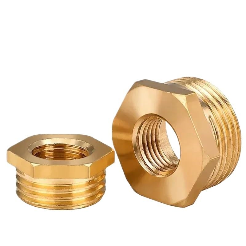 Brass Reducing Hexagon Bushing Fitting,Male to Female Connector for Fuel,Water,Gas,Oil,1/8" 1/4" 3/8" 1/2" 3/4" 1"(F 06 to M G1) Fittings