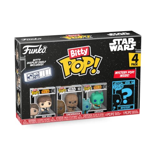 Funko Bitty POP! Star Wars - Han Solo 4 Paquete Incluye Han Solo, Chewbacca, Greedo, And A Mystery Figure Y Una Mini Figura...