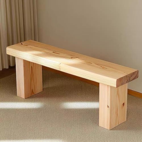 Banco de madera maciza de diseño grueso para la entrada de casa 6