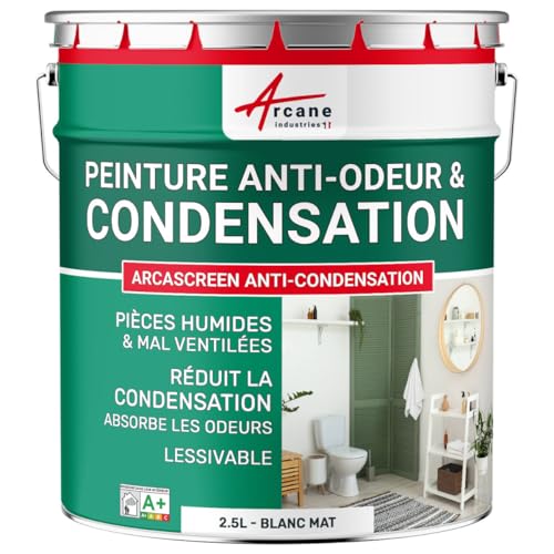 Peinture anti condensation, anti odeur, moisissure - 2.5 L Blanc - ARCANE INDUSTRIES