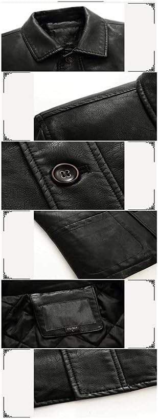 Business Leather Jacket Men Thick Warm Liner Windbreaker PU Leather Jacket Father's Gift Chaqueta De Hombre