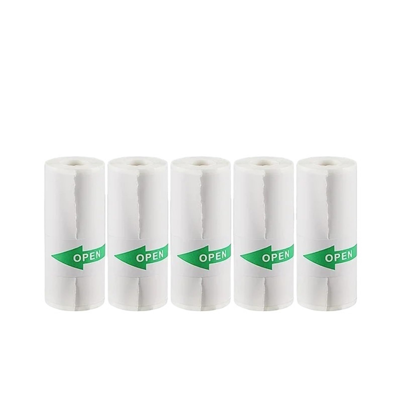 Rolki papieru termicznego, Rolki papieru termicznego 57 mm do drukarek Bluetooth Białe wielokolorowe samoprzylepne opakowanie 13 sztuk(5pcs Self adhesive)