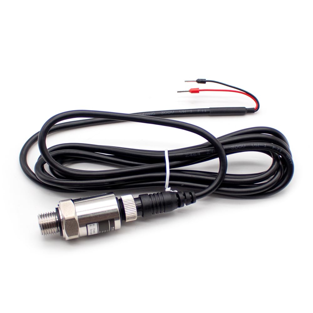 iDili IP68 Pressure Transducer Cable Pressure Transmitter Water Gas Hydraulic Sensor 4-20mA, G1/4, PT-506 (0-10 Bar, Straight Head)