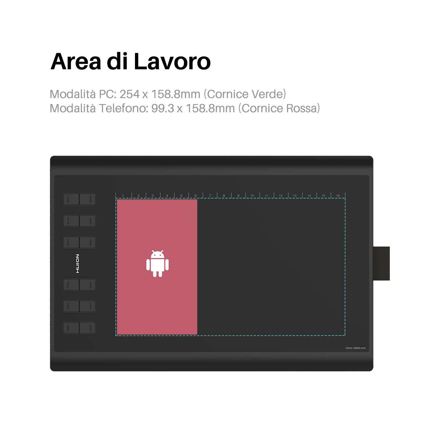 HUION H1060P con 10 x 6,25 Pollici Tavoletta Graficacon Area di Lavoro da Supporto Migliorato dello Stilo Senza Batteria per L'insegnamento e il Lavoro Online e L'utilizzo di Conferenze Web | 10 x 6,25 pollici, compatibile con Mac, Win e Android, matita s