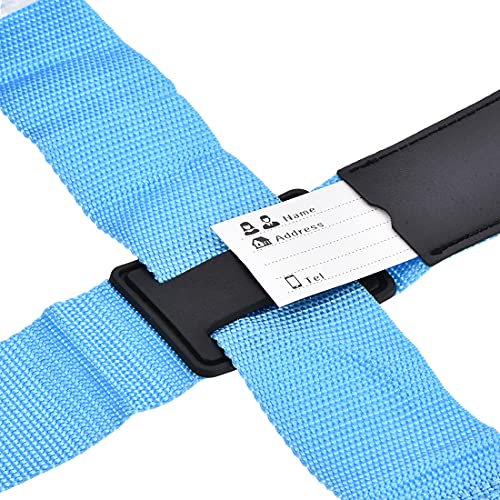 Image of uxcell Luggage Strap Suitcase Belt with 2 Buckles, 2Mx5cm Cross Adjustable PP Travel Packing Accessory, Sky Blue