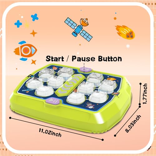 Image of Whack Game Mole Toys for 3 4 5 6 Year Old Boys, Pounding Toys for Age 3-8, 3 Modes & Light Interactive Toddlers Toy with 2 Hammer, Birthday Gifts for Toddler Boy Girl Age 3 4 5 6 7 8 9