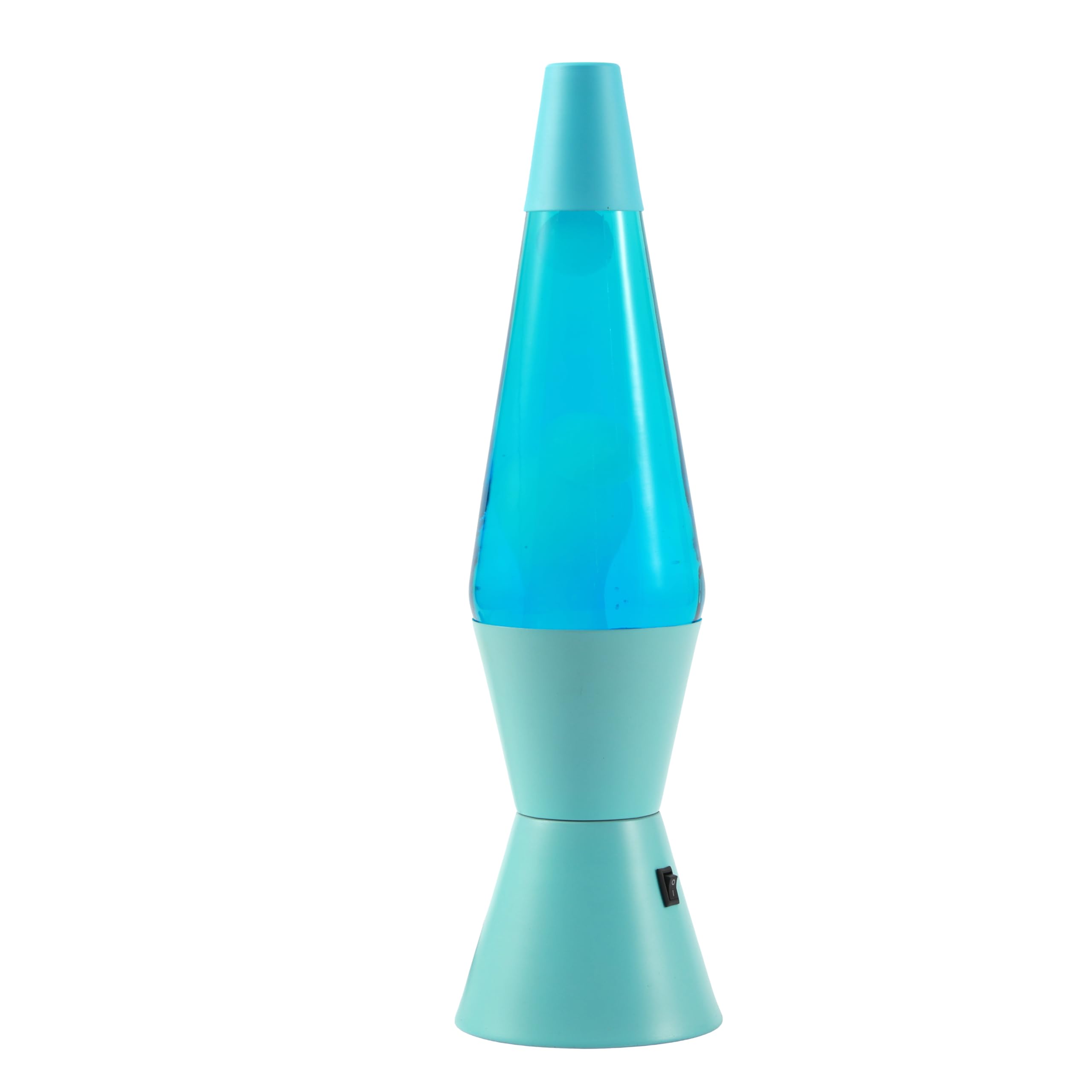 I-TOTAL® - LED-Lavalampe – Modernes Design mit fließendem Blaseneffekt, geringer Energieverbrauch, integriertes LED-Licht, 37 cm (Blauer Sockel, blaue Flüssigkeit, weißes Wachs)