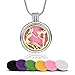 Produktbild INFUSEU Aromatherapie ätherisches Öl Diffusor Frauen Halskette, Mutterliebe für Kind Medaillon Anhänger mit Schlangenkette 24"& 6 Color fühlte Pads