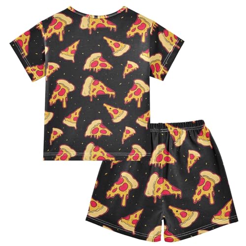 Pizza Patterns Summer Cute Pajama Sets, Short Sets for Daily Wears and Sleep Wears2