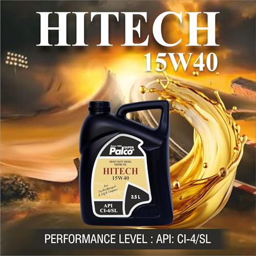 Image of PALCO HITECH 15W40 API: CI4 / SL Heavy Duty Diesel Engine Oil Synthetic Technology | Maximum Power & Superior Protection | For SUVs, MUVs & Crossovers | 3.5 Litre (Pack of 1)