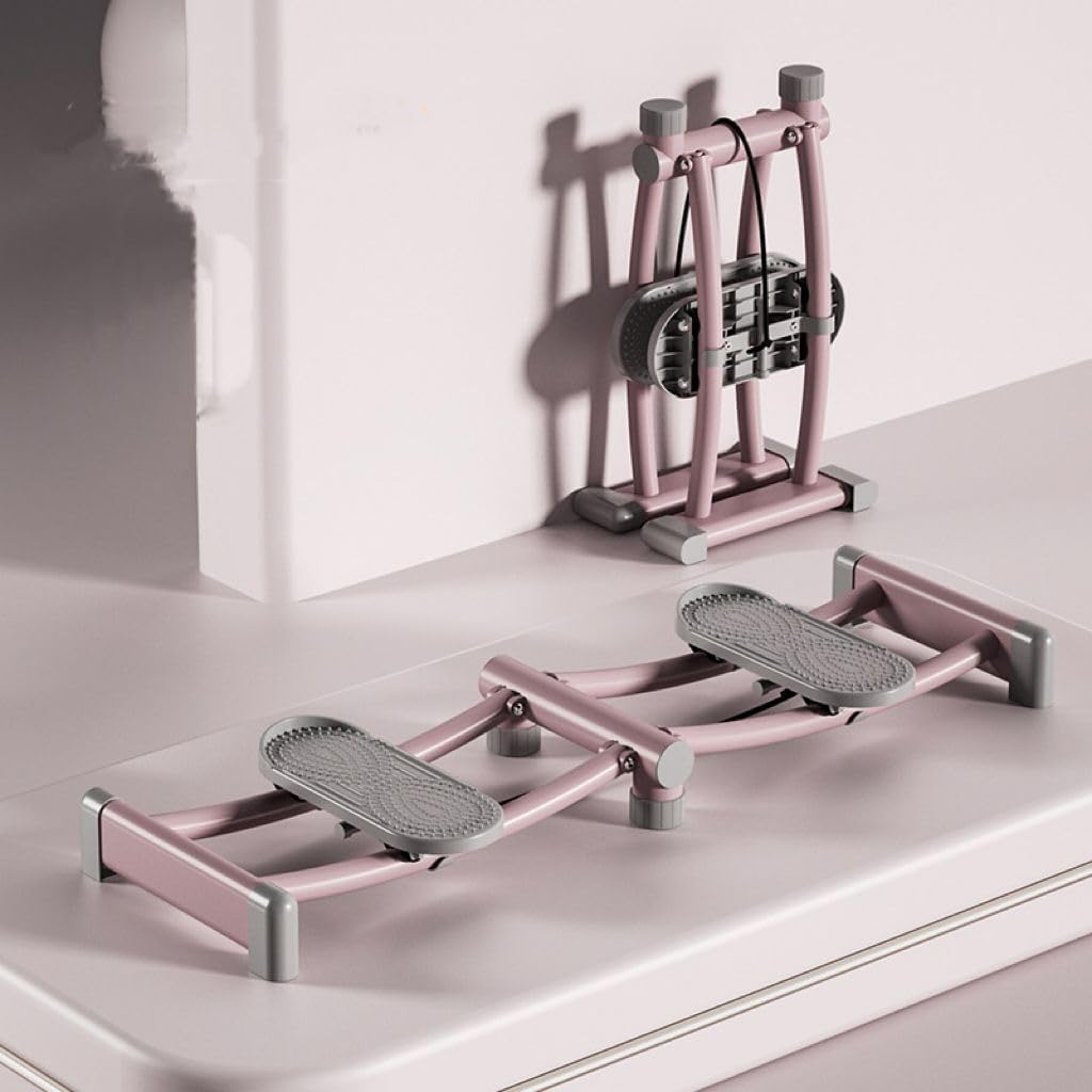 Generic Folding Stand Up Exerciser with Adjustable Leg Support for Home Use, Pink, Pink/silver