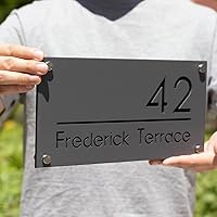 Vista 6 de Número de casa moderno de acero inoxidable 304 para exterior, placa de número de dirección, letrero personalizado, letrero personalizado