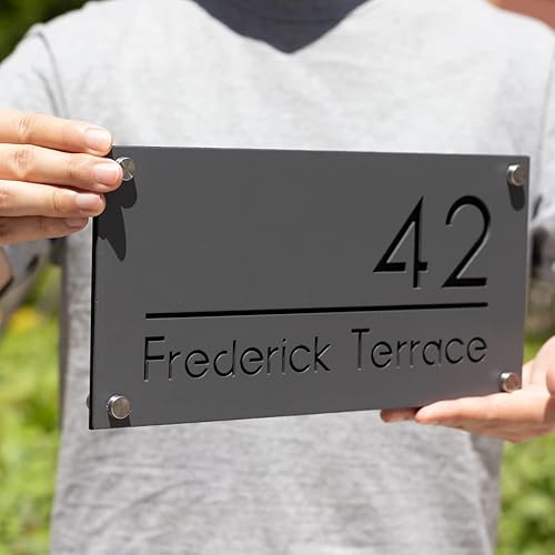 Miniatura 6 de Número de casa moderno de acero inoxidable 304 para exterior, placa de número de dirección, letrero personalizado, letrero personalizado