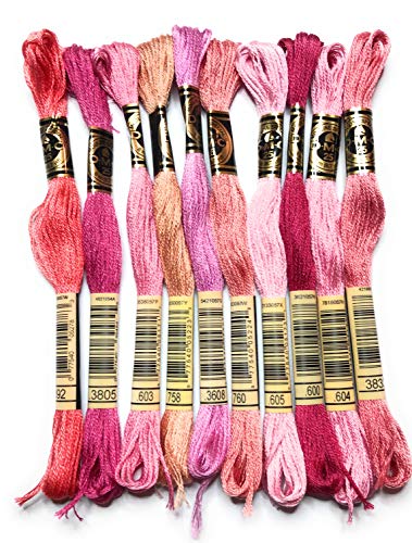 DMC Set 10 matassine Mouliné tonalità Colore Rosa Misto Originali