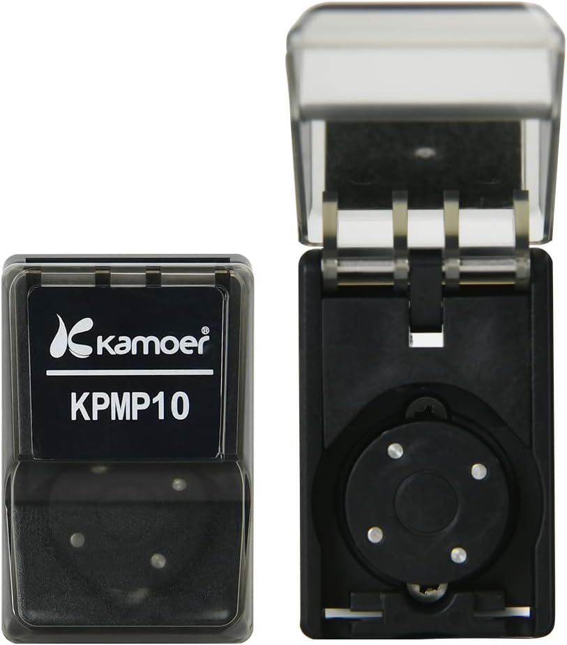 Image showing the Kamoer KPMP10 pump head separated from the motor, illustrating its easy disassembly for cleaning and sterilization.