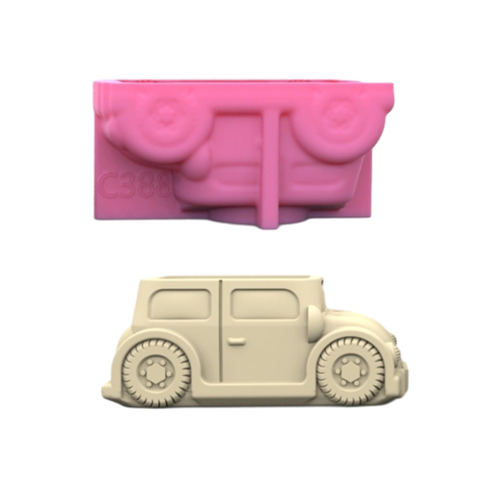 NEWFT Motorcar Concrete Silicone Mold Flowerpot Clay Cement Plaster Home Garden Flower Pots Mould