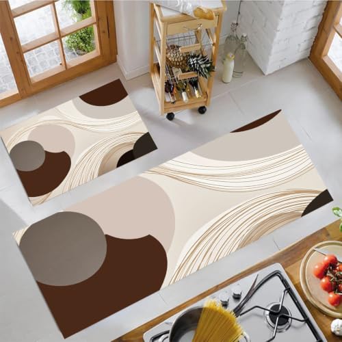 Pack de 2 alfombras de cocina lavables y antideslizantes de 50x80 y 50x150 cm 3