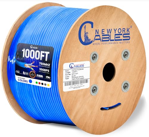 Newyork Cables Cat6a Ethernet Cable 1000ft High-Speed
