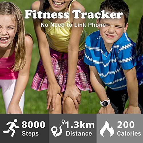 Image of Kids Watches for Girls Boys Digital Sport Watch with Step Counter Pedometer Vibration Alarm Clock, No App Waterproof Fitness Tracker Kids Watch Boys Girls Teens Students Ages 5-16
