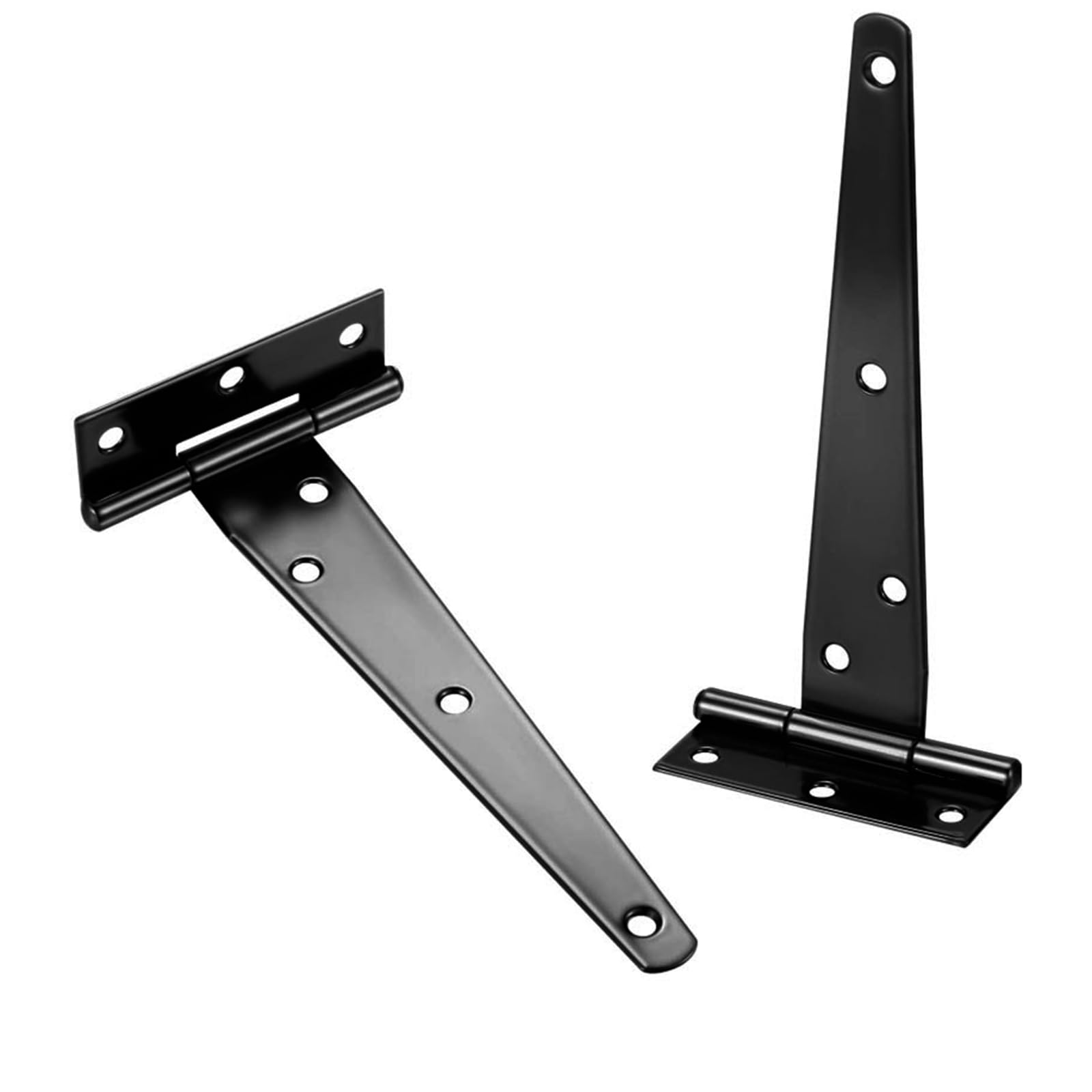 4 Pack T-Strap Shed Door Hinges Gate Strap Hinges Black Tee Hinge Wrought Hardware for Wood Shed Barn Door Fence Gate Swing Yard Door (8 Inch) - Image 4