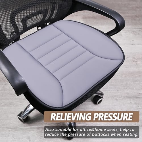 Image of MYFAMIREA Car Seat Cushion Pad 1.2 inch Thick Comfort Seat Protector for Car Driver Seat Office Chair Home Use Memory Foam Seat Cushion with Non Slip Bottom, 20'' x 18.5'', Gray (Pack of 2)