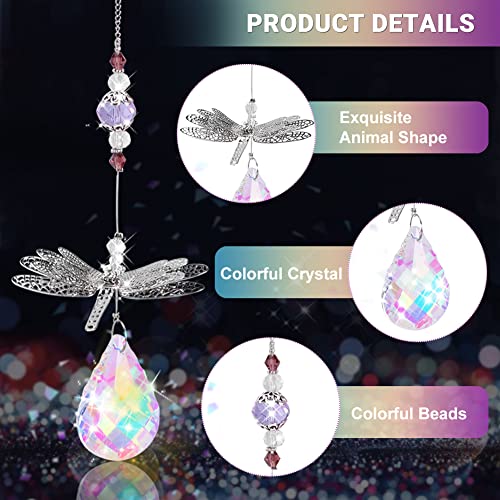 Crystal Sun Catcher, 7Pcs Colorful Crystals Ball Prisms Suncatcher Glass Pendants With Butterfly Dragonfly Hummingbird Hanging Ornament Window Rainbow Maker For Home, Office, Garden Decoration #TOP5