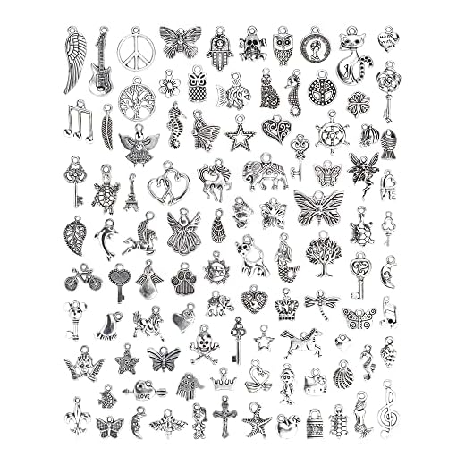 JIALEEY 100 PCS Silver Charms Bulk