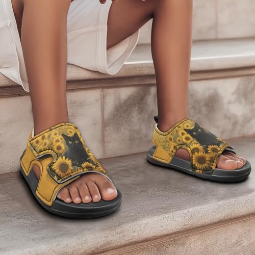 Sunflower Cow Sandals Boys Sport Athletic Hiking Sandals Lightweight Open Toe Summer Beach Water Shoes for Toddler Kids4