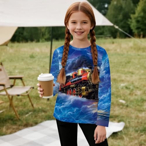 Image of Uourmeti Long Sleeve Tops for Boys Graphic T Shirts Teen Girls Active Pullover Tees