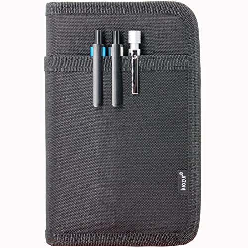 Krozur Field Notes Notebooks Cover 3.5 x.5.5 Pocket Notebook Cover with Pen Holder, Zipper Field...
