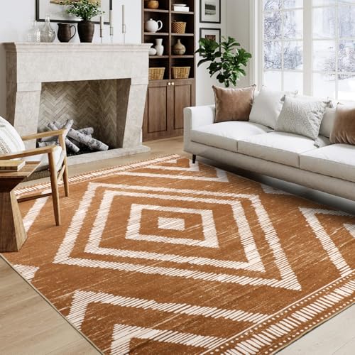 Geanlod 5x7 Brown Moroccan Rug