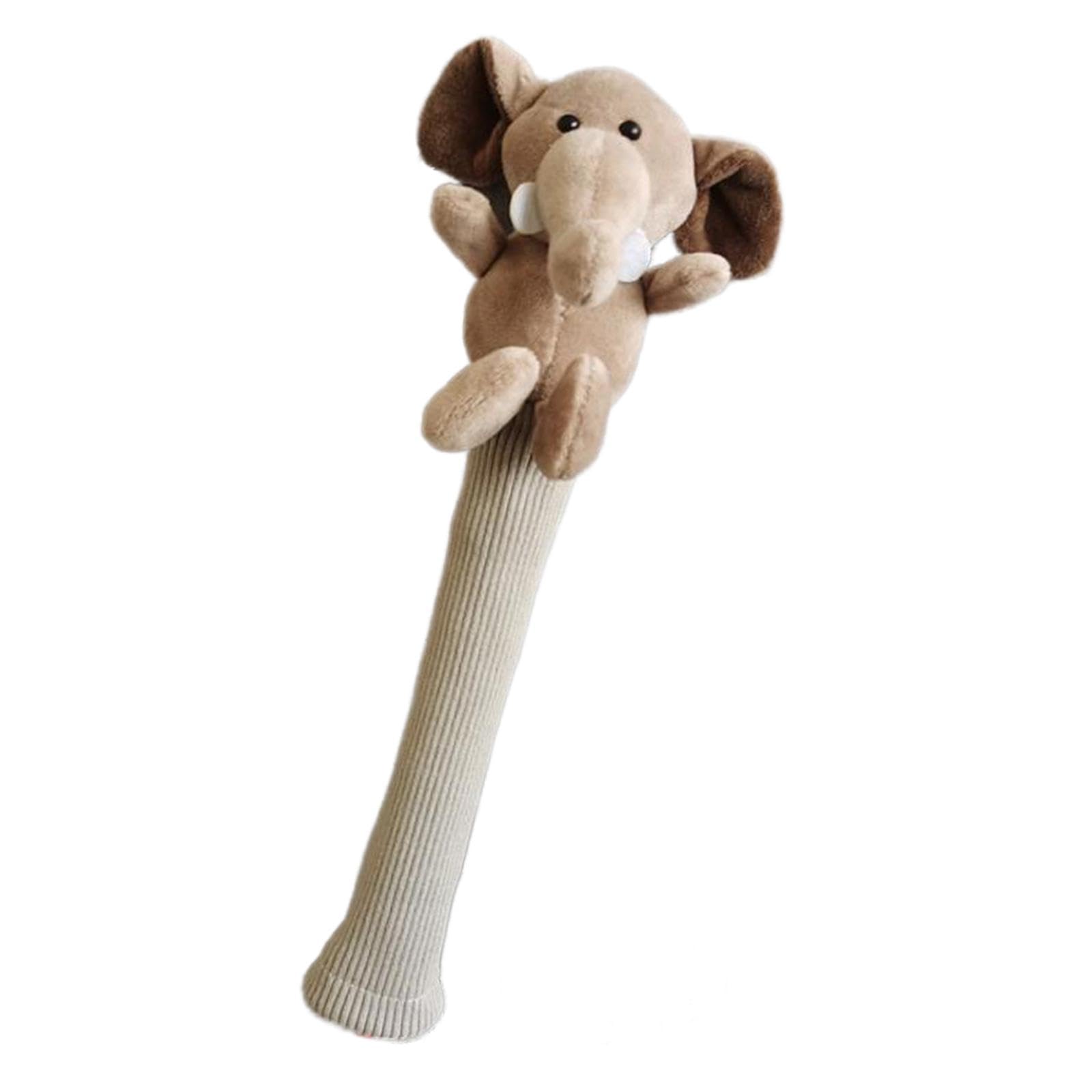 DYNWAVE Badminton Racket Handle Cover, Plush Animal Doll Tennis Grip, Anti Slip, Elephant