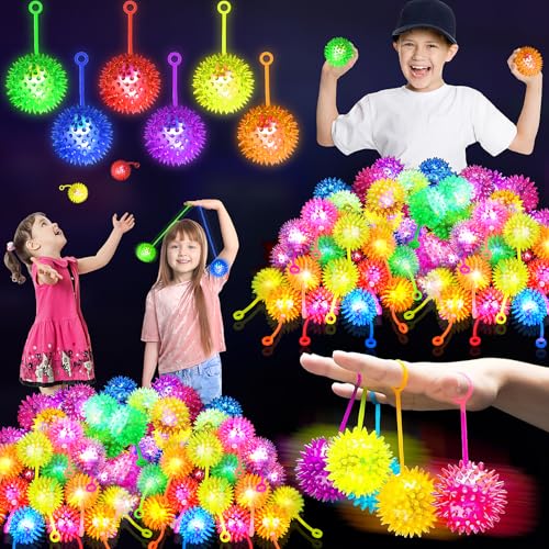 Image of SHQDD 24PCS Light Up Ball, Stress Balls, Bouncy Balls for Kids, 6 Colors Flashing Squeaky Ball, 2.2inch Light Up Toys, Balls for Toddlers 1-3, Glow in The Dark Party Favors for Teens, Adults, Children