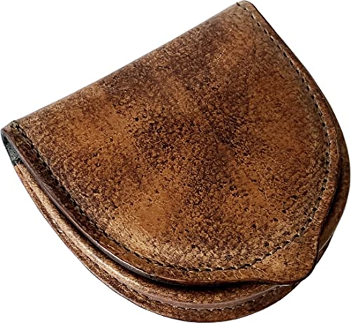 Etabeta Artigiano Toscano | Monedero de hombre de cuero auténtico, curtido vegetal, fabricado en Italia, Marrón Tamponado A Mano Cover