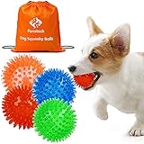 Fansteck Puppy Toys Squeaky Balls for Dogs, 4 PCS Durable Dog Toy Balls with High Bounce, TPR Soft...