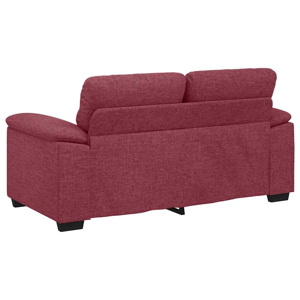 Sofá de 2 plazas tapizado de tela, color rojo vino, 160 x 81 x 84