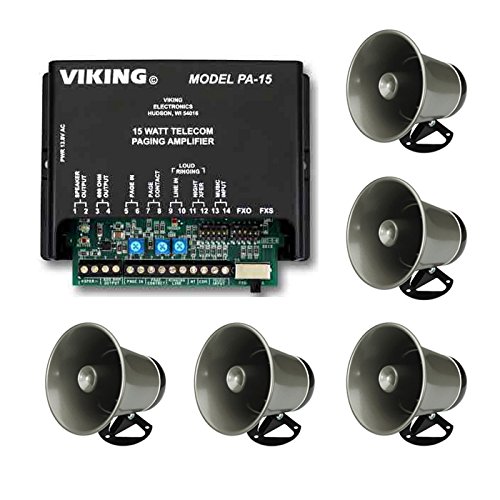 15 Watt Paging System with Background Music and Loud Ringing for any Phone System