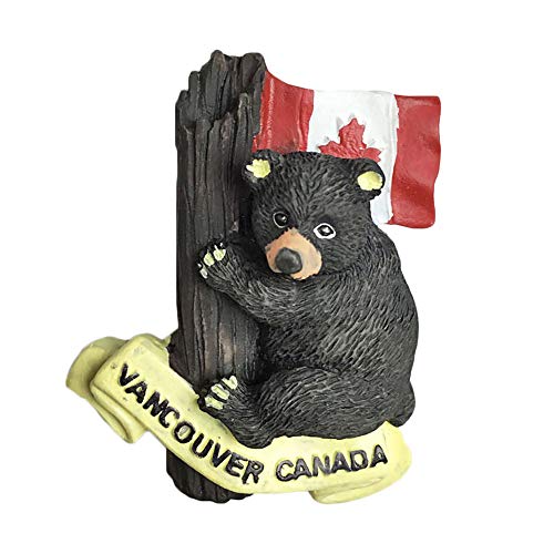 Wedare Vancouver Canada 3D Bear Fridge Magnet Tourist Souvenir Travel Sticker,Canada Refrigerator Magnet,Home and Kitchen Decoration Collection from China