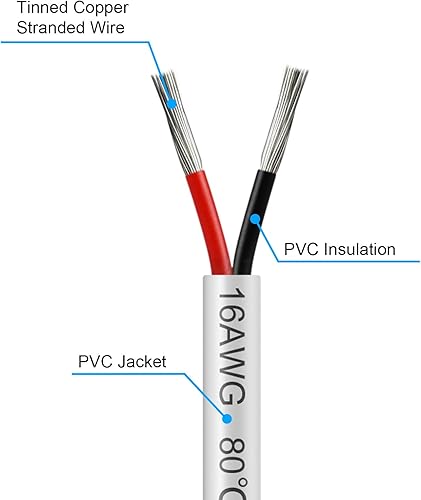 Miniatura 2 de Cable de calibre 18 de 20 pies, 4 conductores, cable eléctrico de 18 AWG, cable de cobre estañado trenzado sin oxígeno 184, cable de bajo voltaje