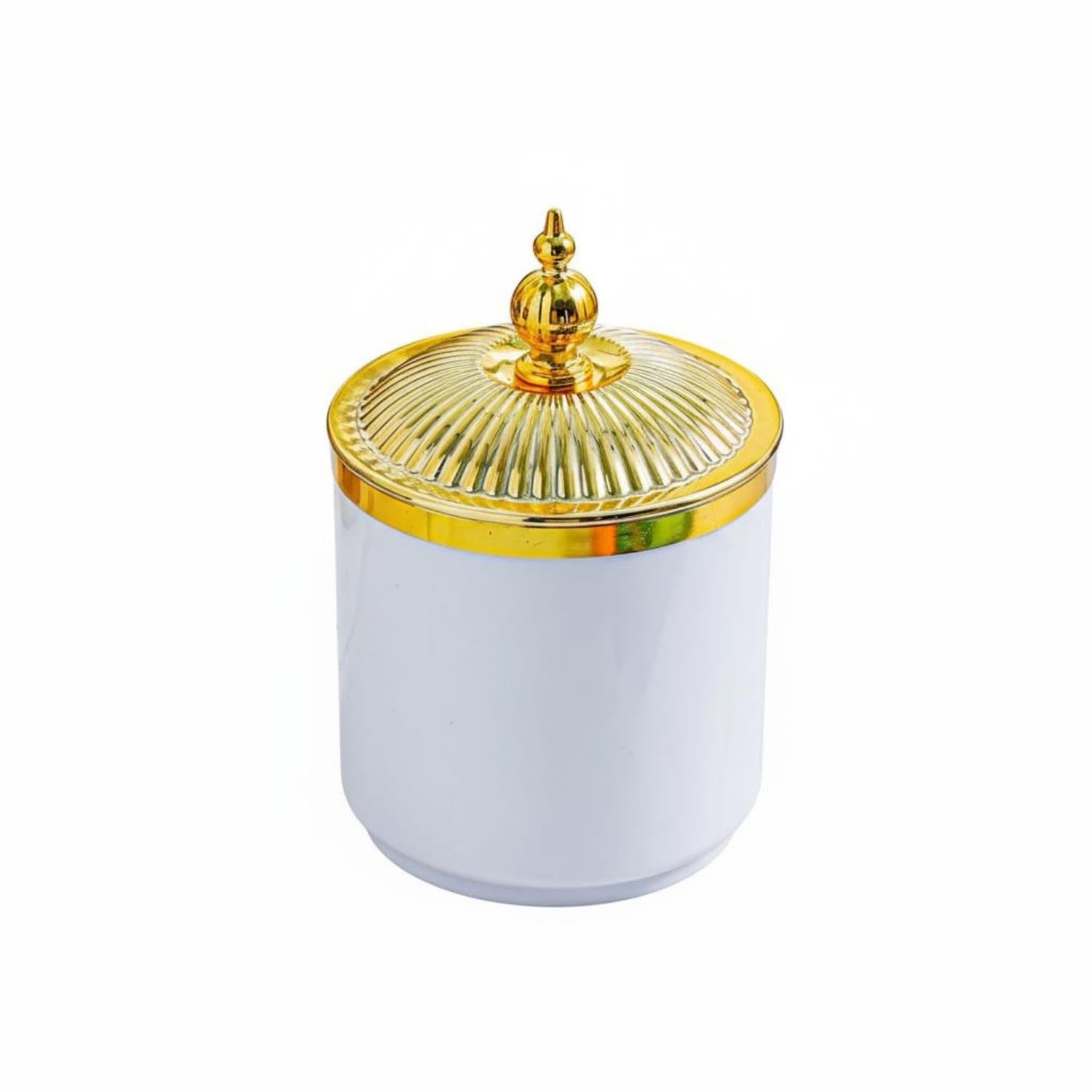 Airtight Seal Ribbed Food Jar Set Transparent Body Decorative Storage Jar Set for Kitchen, Pantry Organization, Countertop Display, Living Room, White, Can Only-image-47