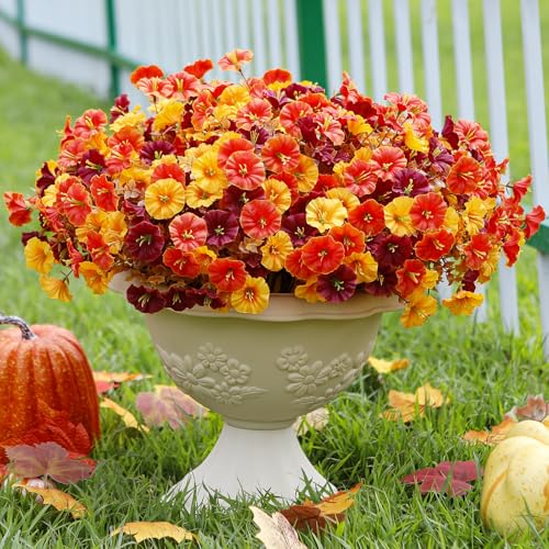 CCTIVED Fall Mums Artificial Flowers Outdoor, 16 Bundles Fake Fall