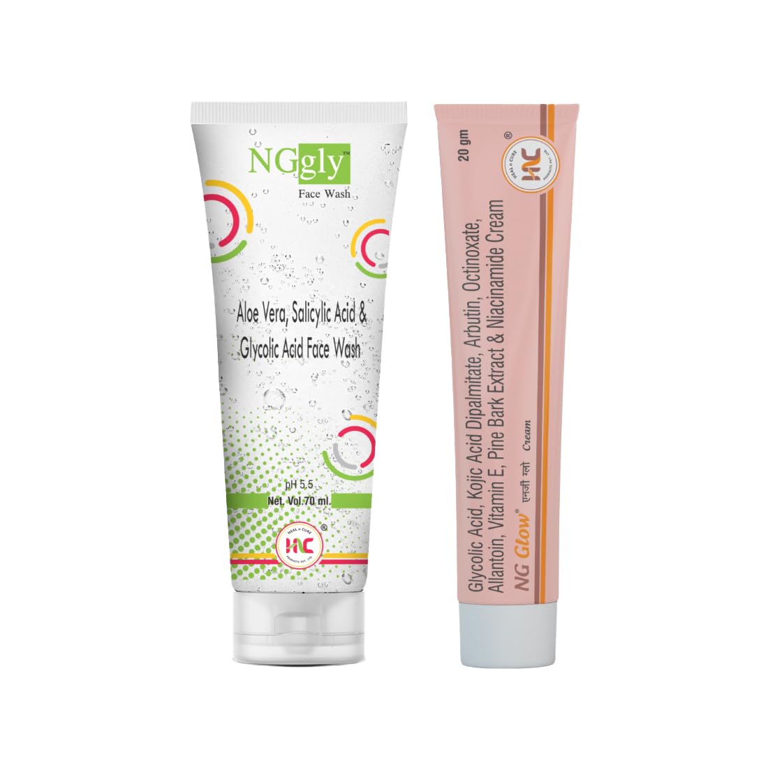NG Glow Cream 20g + NG Gly Face Wash 70ml Combo | Salicylic Acid Face Wash & Skin Brightening Cream | For Acne, Pimples, Dark Spots & Pigmentation | Pack of 2-image-45