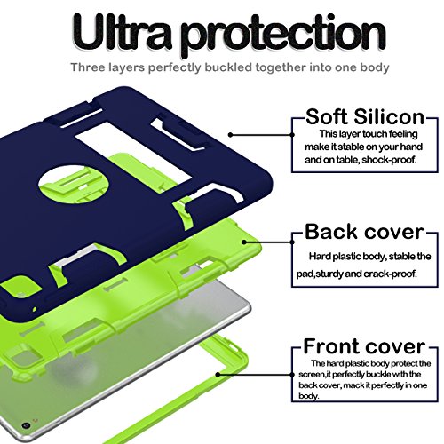 Ipad Pro 9.7 Case, Ipad Air 2 Case, Shock Absorption High Impact Resistant Hybrid Protective Case Cover With Kickstand For Ipad Pro 9.7" 2016 Release And Ipad Air 2 #TOP6