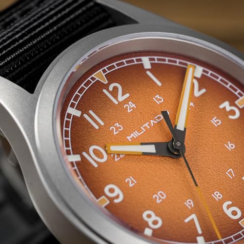 Image of Militado ML05 38mm VH31 Quartz Watch - Domed Sapphire Crystal Field Watch C3 Super Luminous Retro Sweep Wrist Watch for Men 100M Waterproof