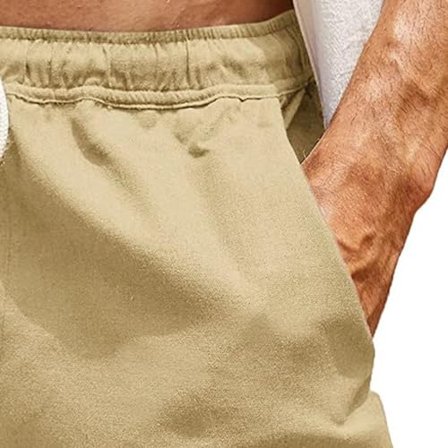 Shorts casual clásicos para hombre con bolsillos y cintura elástica miniatura 3