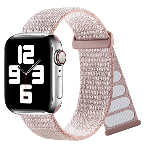 Nylon Velcro Sport Loop Bands Compatible with Apple Watch Band 38mm 40mm 41mm for Women Men, Stretchy Elastic Braided Replacement Straps for iWatch Series 6 7 5 4 3 2 1 SE