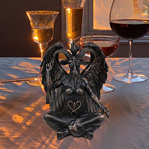 Goat Satan Sculpture - Baphomet Sculptures Statue - Resin Black Satan Figurine Decoration - Goat Baphomet Resin Statue With Exquisite Workmanship, Religious Ornaments For Home Office (16Cm) #TOP4