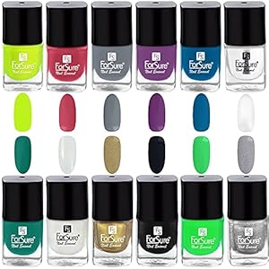 ForSure® Trendy Long Lasting Premium Gel Nail Polish Quick Dry Combo of 12 (Multi Color Combo 9, Pack of 12)