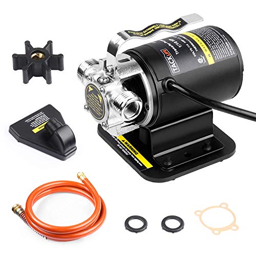 TACKLIFE Water Transfer Pump, 1/10HP 3/4' Copper Connector, Max 46ft 115V Pure Copper Motor with Suction Hose, Portable, Transfer Water, Suitable for Draining Water Bed and Fishbowl GHWP1A