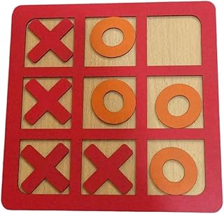 لعبة X - O خشبية R25-2-1 من الصفوة، مقاس 20 × 20 سم، لون أحمر